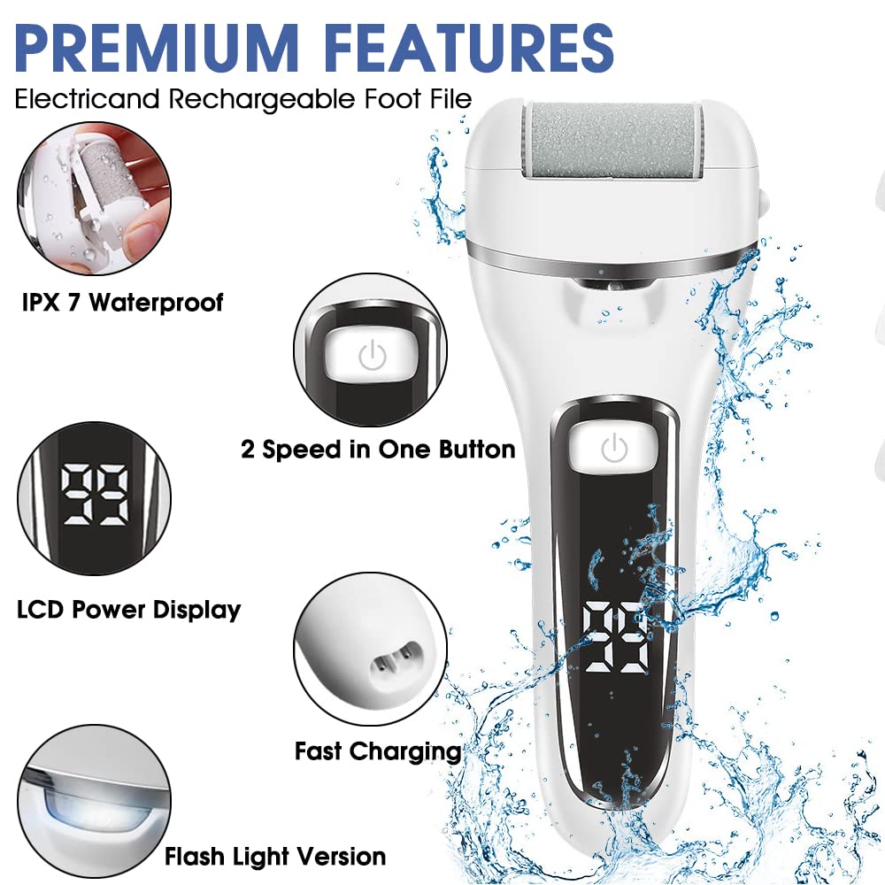HANNEA Electric Callus Removers, Pedicure Scrubber For Women Pedicure Machine Rechargeable Electronic Pedicure Tools, Portable Pedicure Device for Callus, Professional Feet Care Kit at Home HANNEA Electric Callus Removers, Pedicure Scrubber For Women Pedicure Machine Rechargeable Electronic Pedicure Tools, Portable Pedicure Device for Callus, Professional Feet Care Kit at Home
